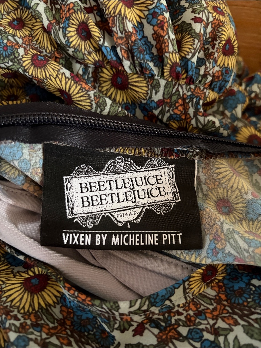Astrid Dress in Vintage Sunflower Print by Vixen by Micheline Pitt - Picture 5 of 6